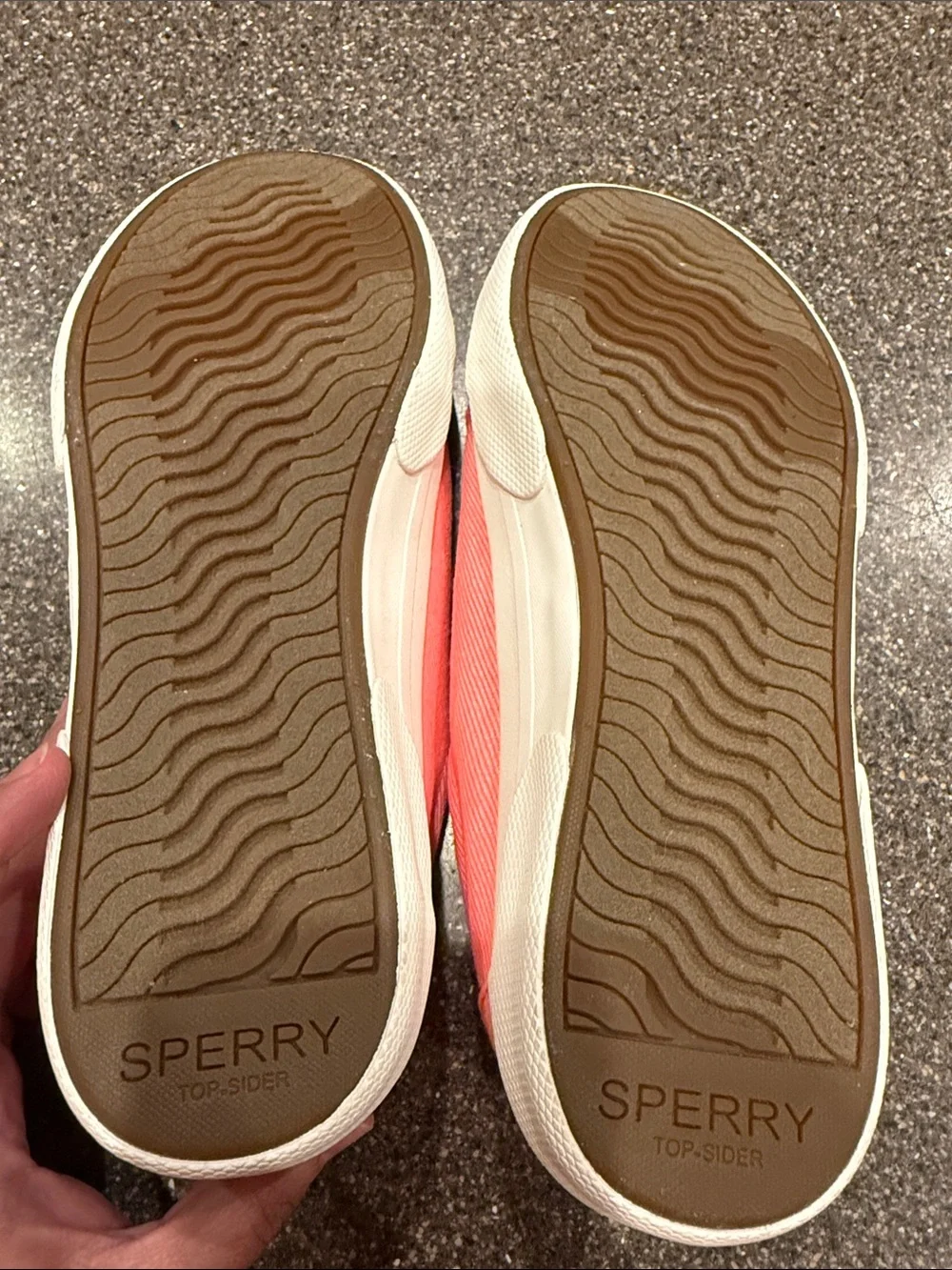 Sperry Coral-Pink Canvas Slip-On Sneakers